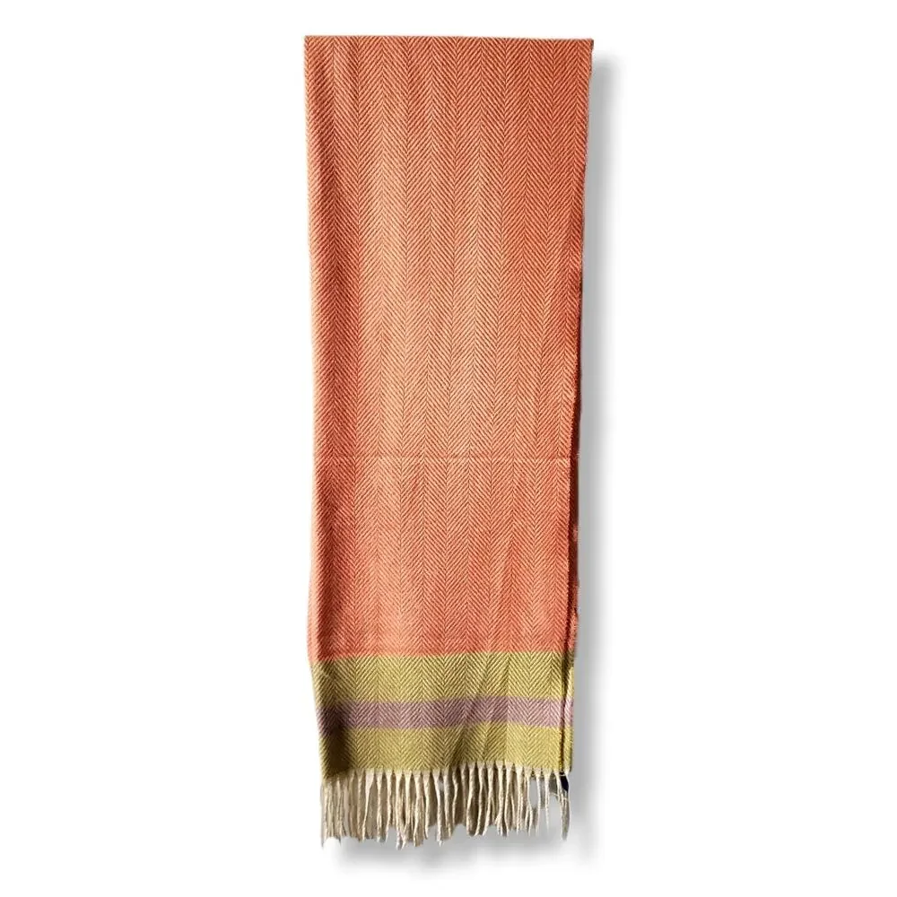 Chloe & Lex Multicolor Chevron Scarf Wrap XL 26.5 x 80 Cozy Boho Scandi NEW Flaw